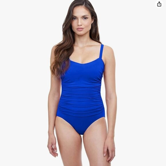 NWT Profile by Gottex D-Cup  Shirred Underwire One Piece Swimsuit 8D - Picture 1 of 8